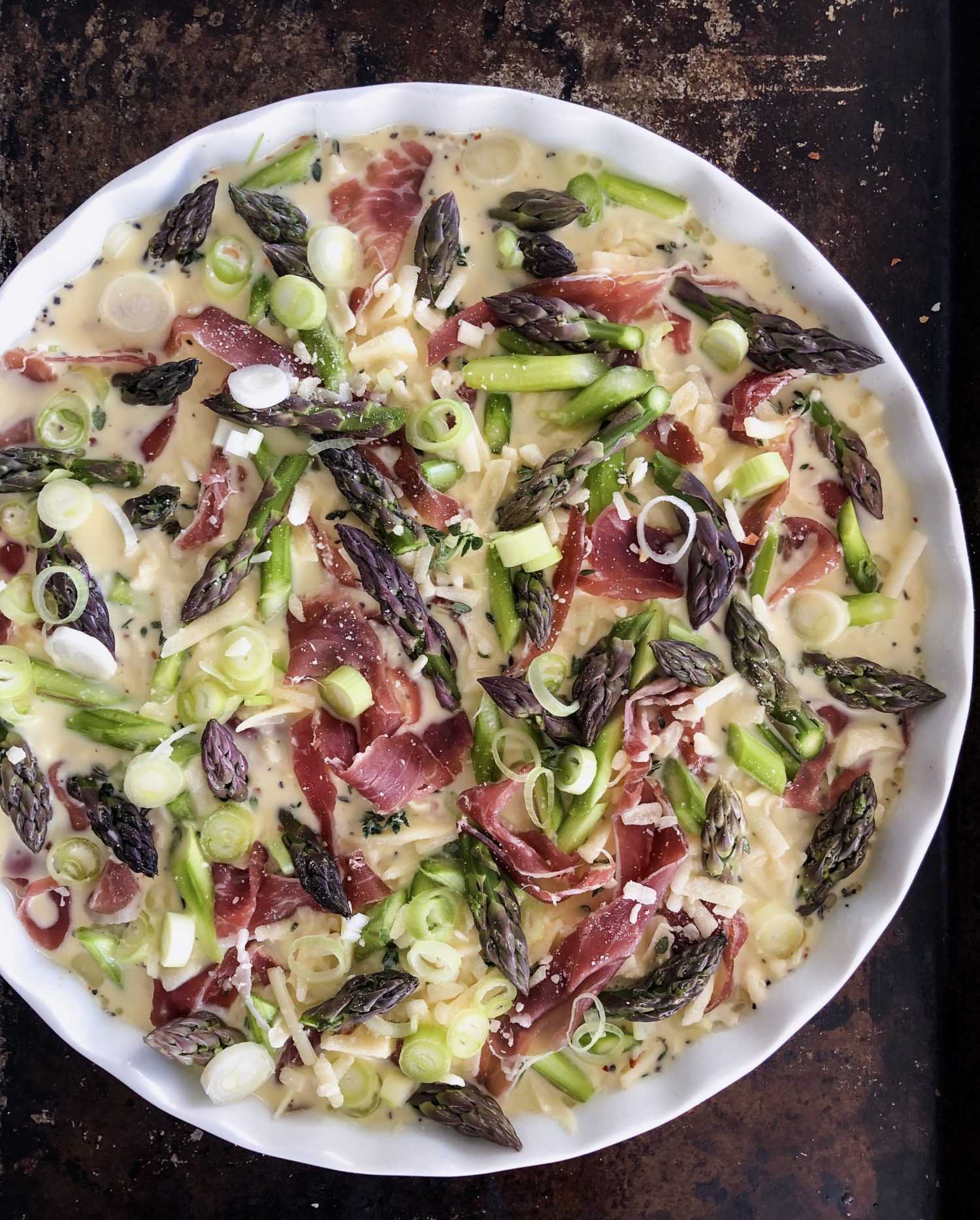 Asparagus and Prosciutto Crustless Quiche