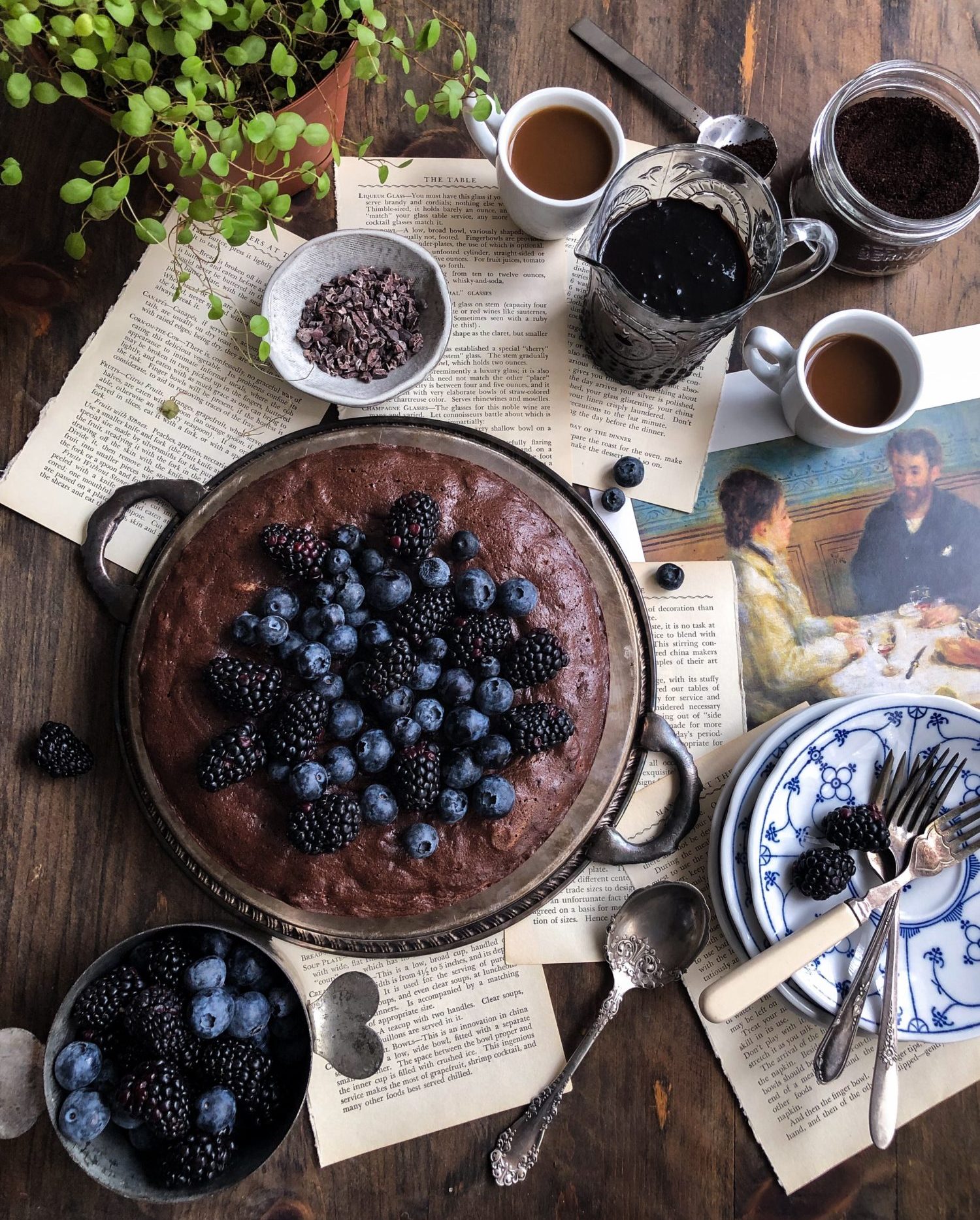 Chocolate Coffee Flourless Cake with Chocolate Sauce