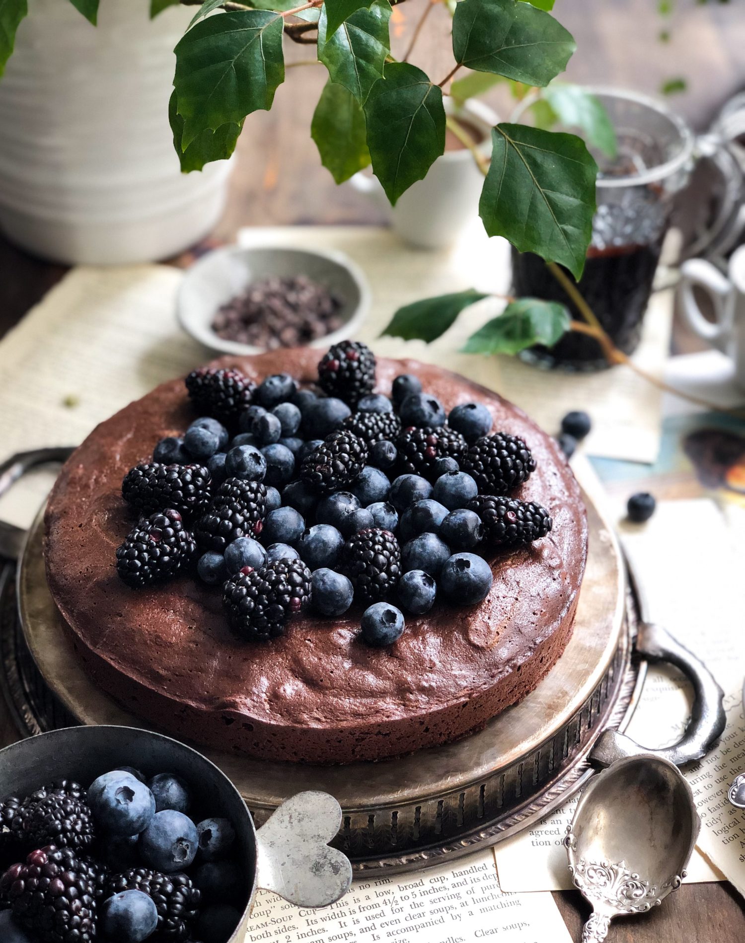 Chocolate Coffee Flourless Cake with chocolate sauce