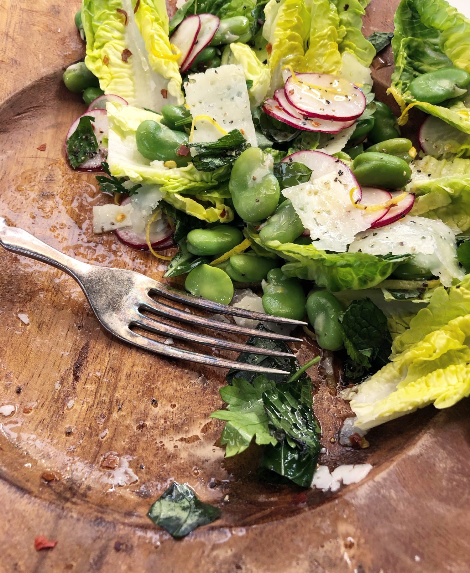 Fava, Snap Pea & Spring Vegetable Salad with Creamy Mint Dressing