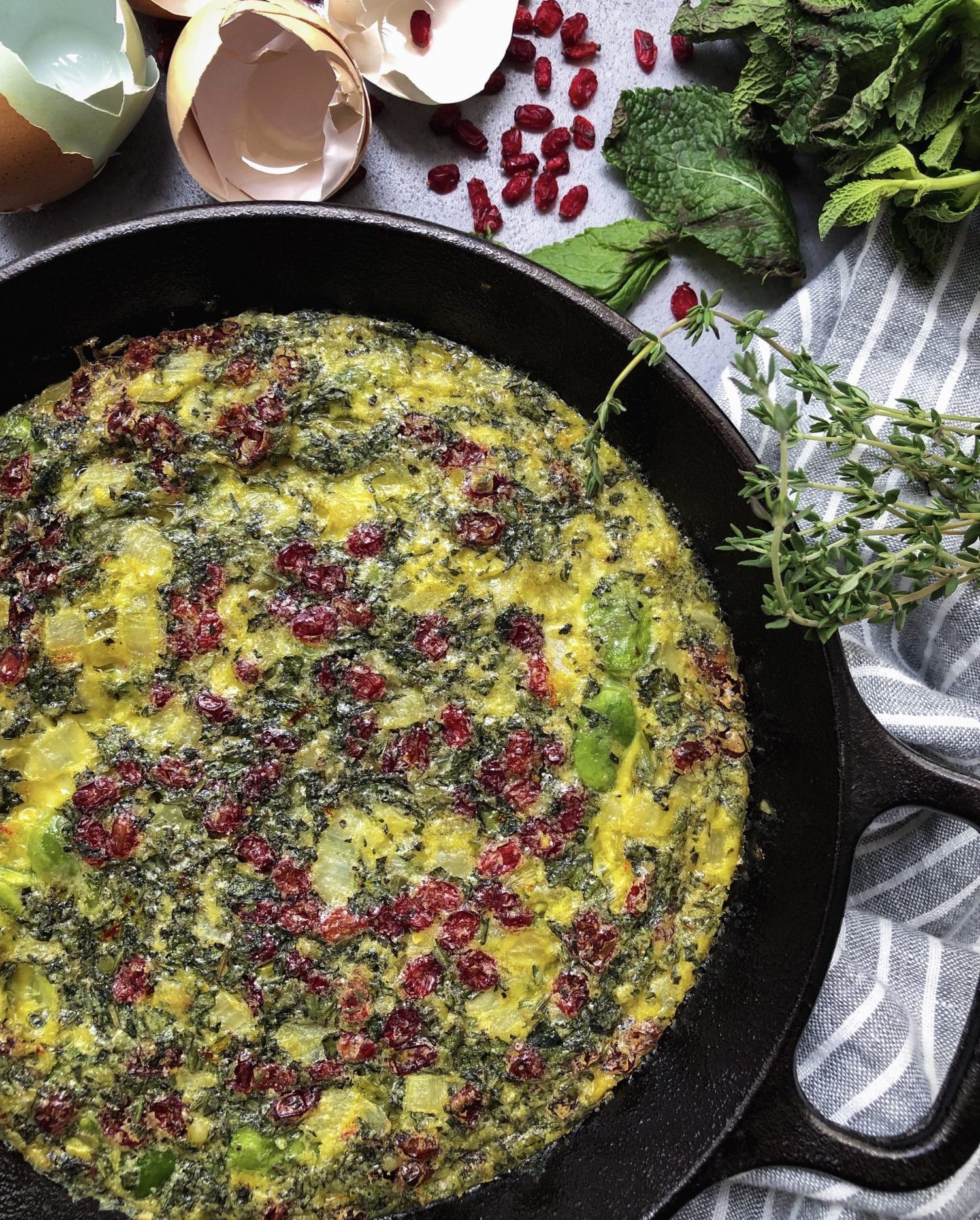 Fava Bean Kuku, Persian frittata