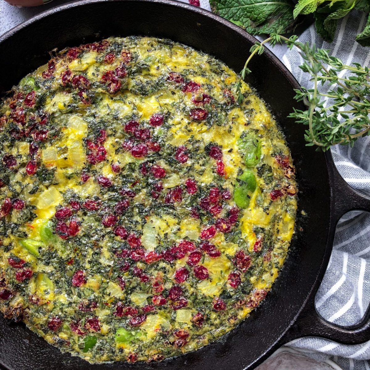 Fava Bean Kuku, Persian frittata