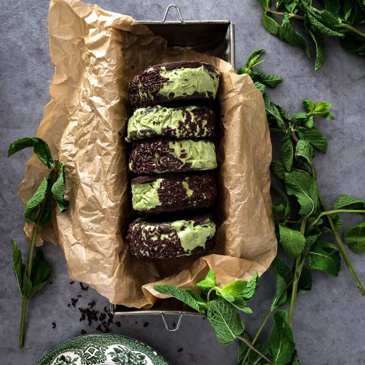 Matcha Mint Ice Cream Sandwiches