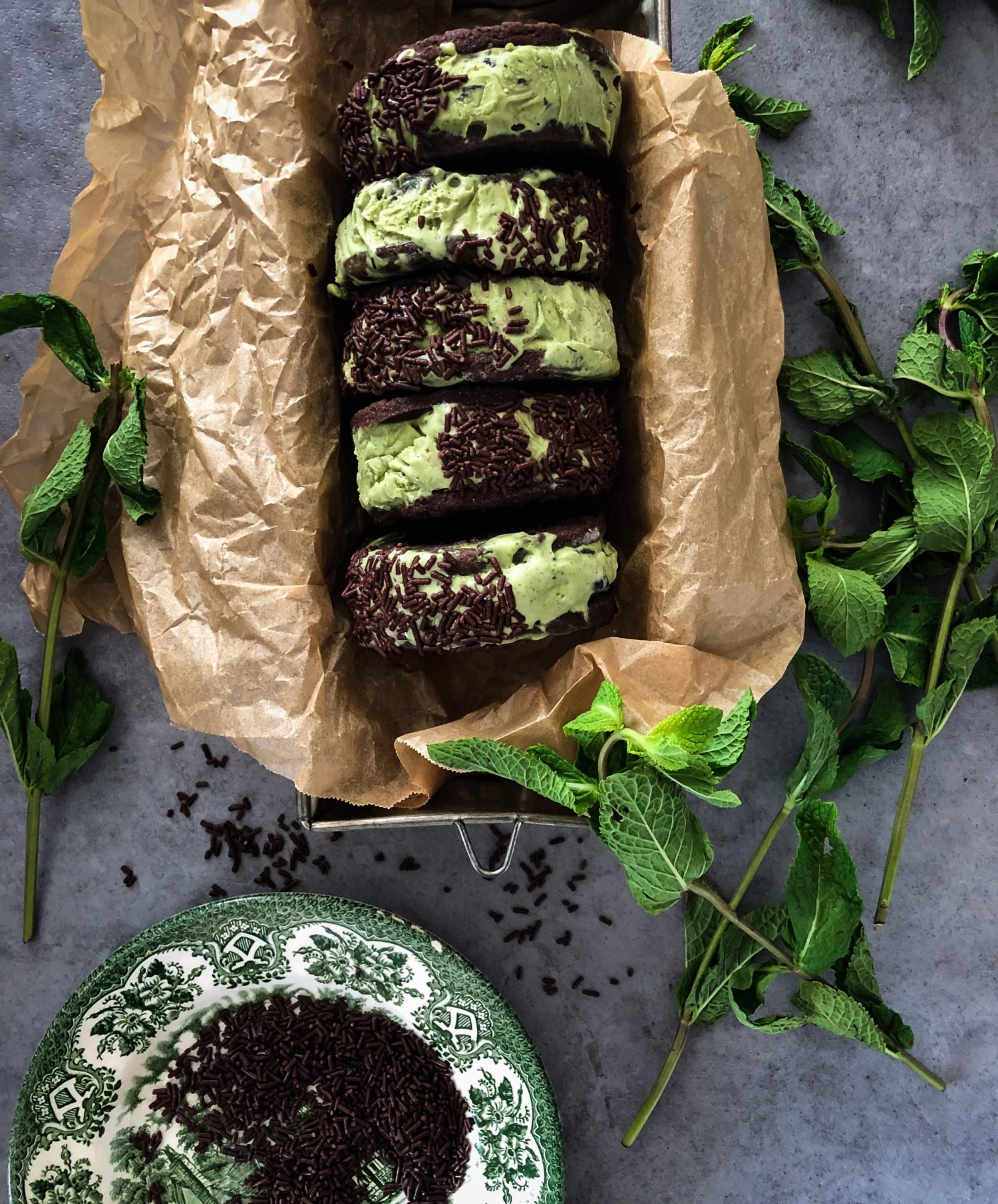 Matcha Mint Ice cream Sandwiches