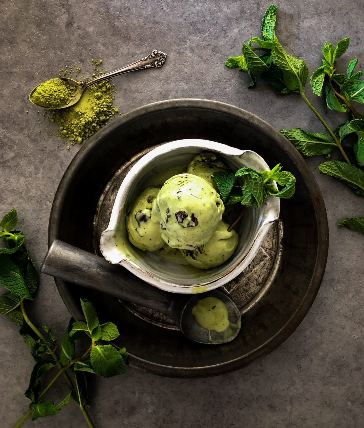 Matcha Mint Chocolate Ice Cream