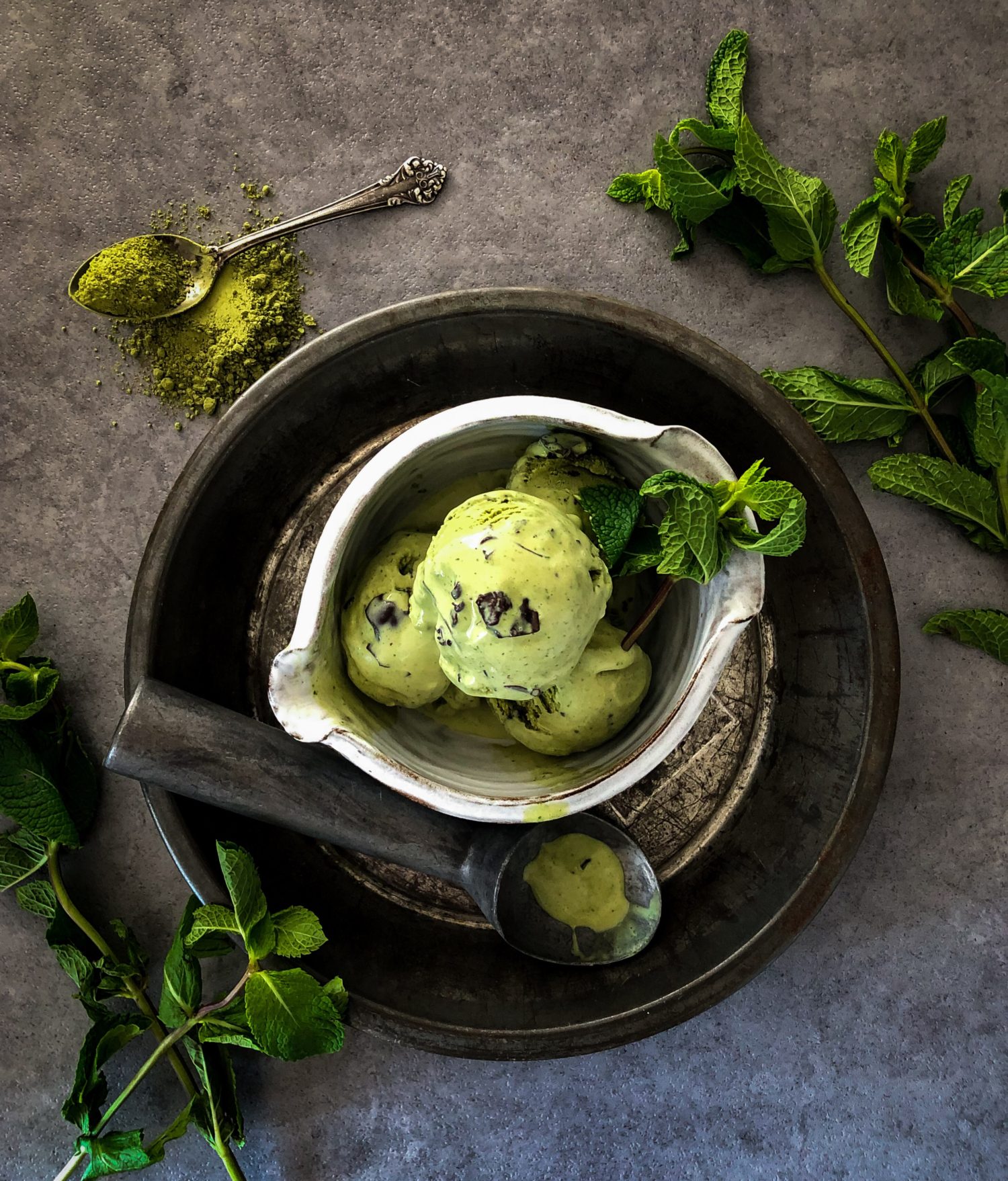 Matcha Mint Chocolate Ice Cream