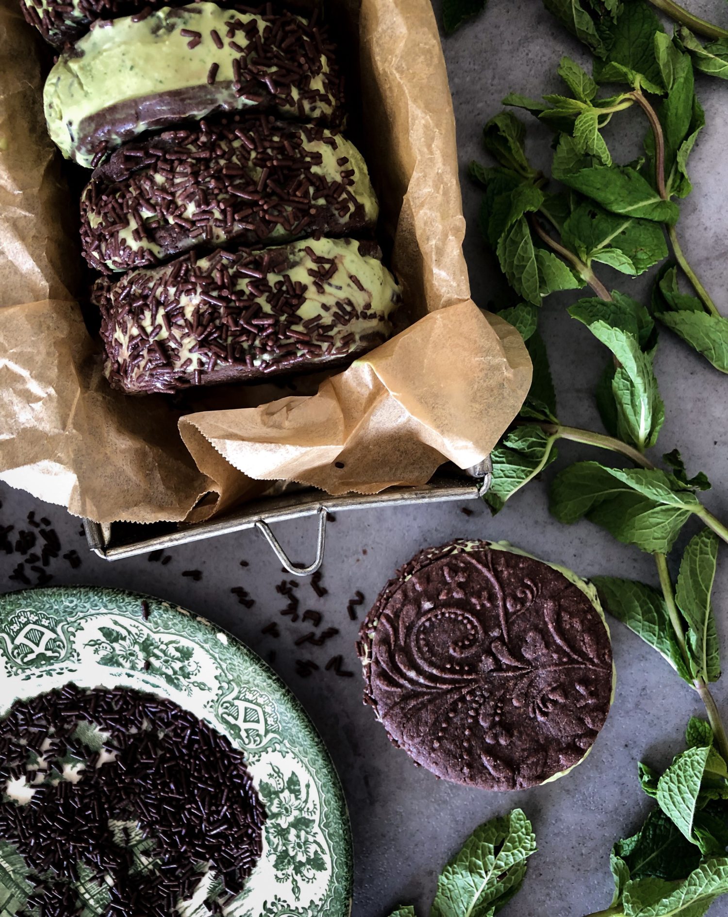 Matcha Mint Ice cream sandwiches