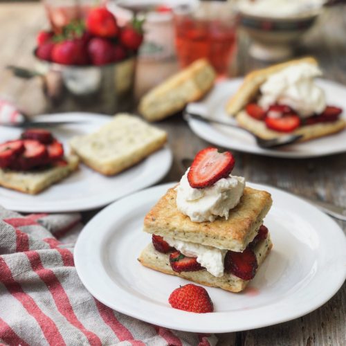 Strawberry Shortcake, Thyme and Ricotta Biscuits