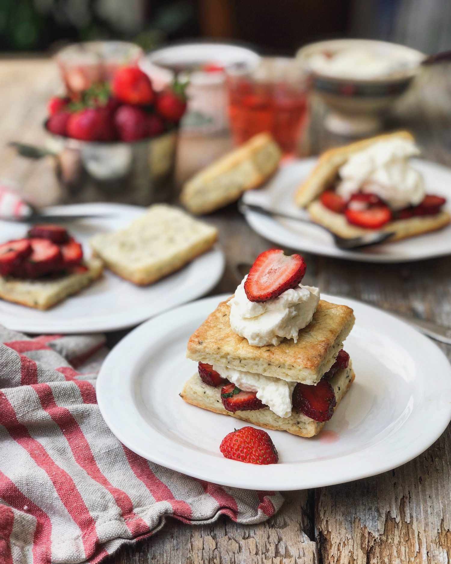 Strawberry Shortcake, Thyme and Ricotta Biscuits