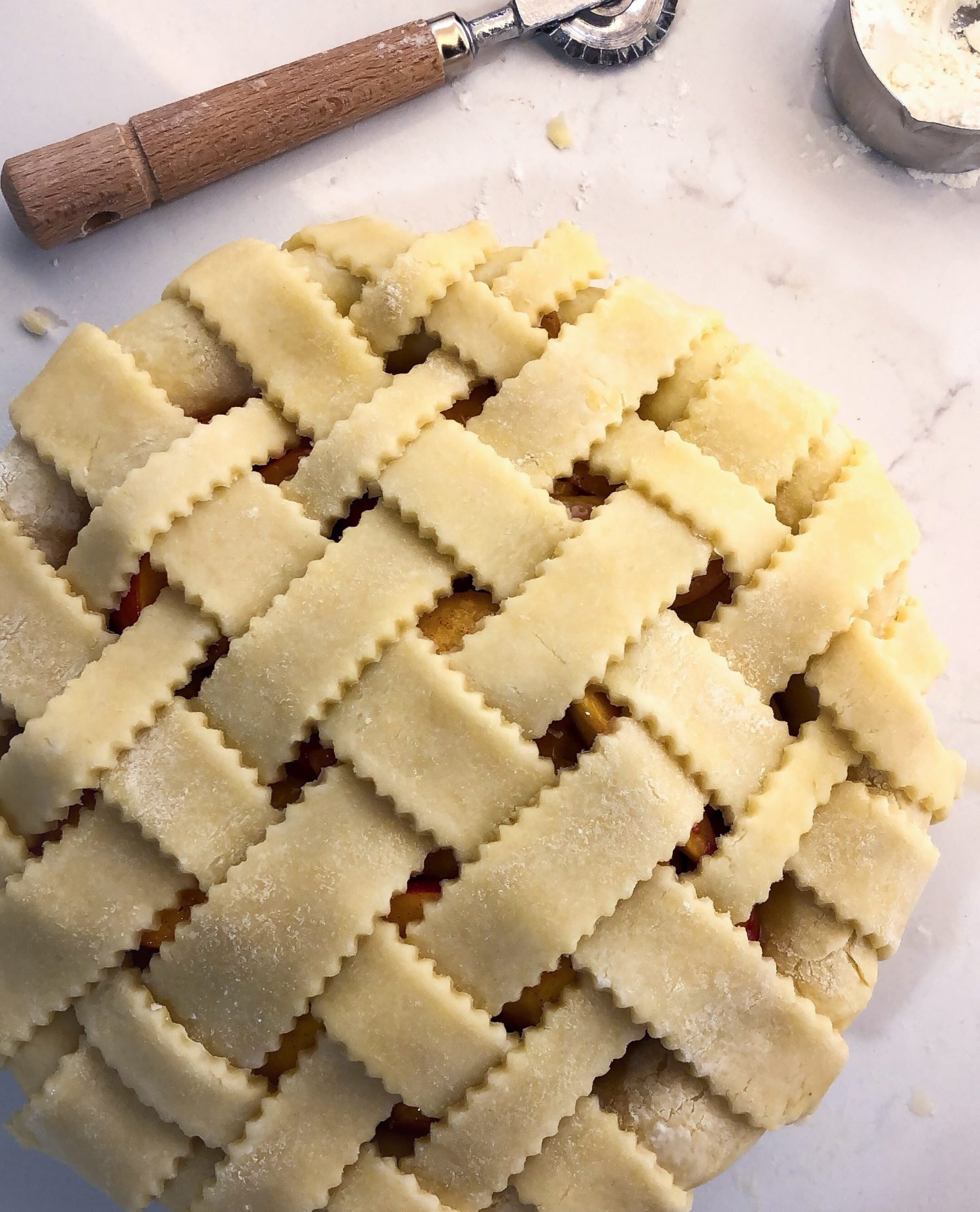 lattice stone fruit spice pie