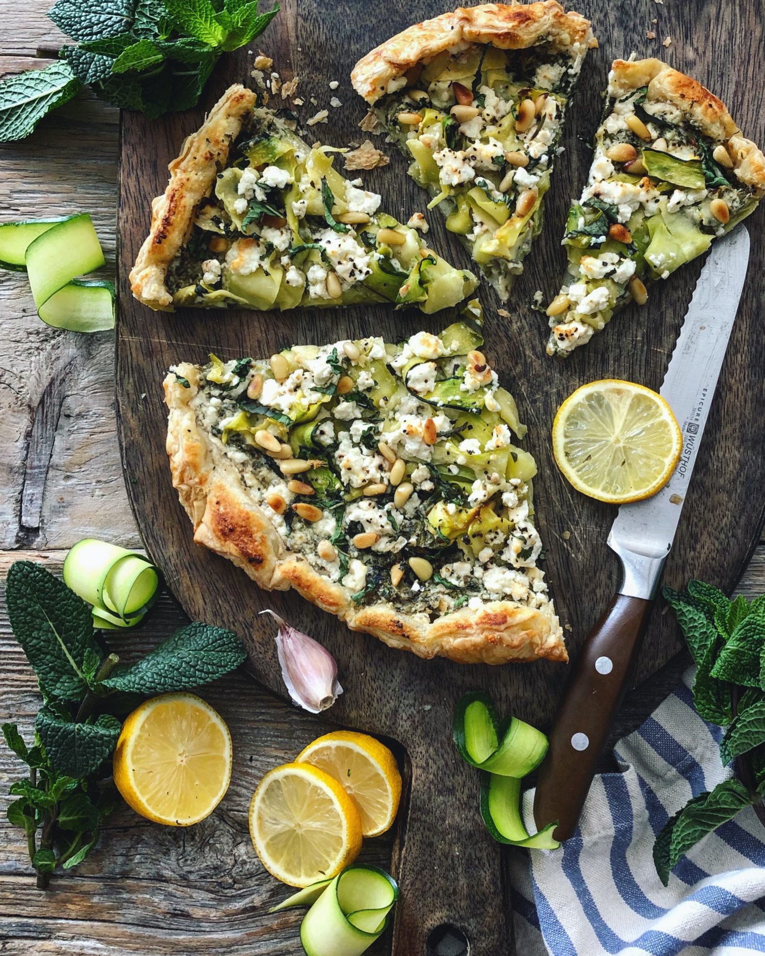 Zucchini, Mint and Feta Tart