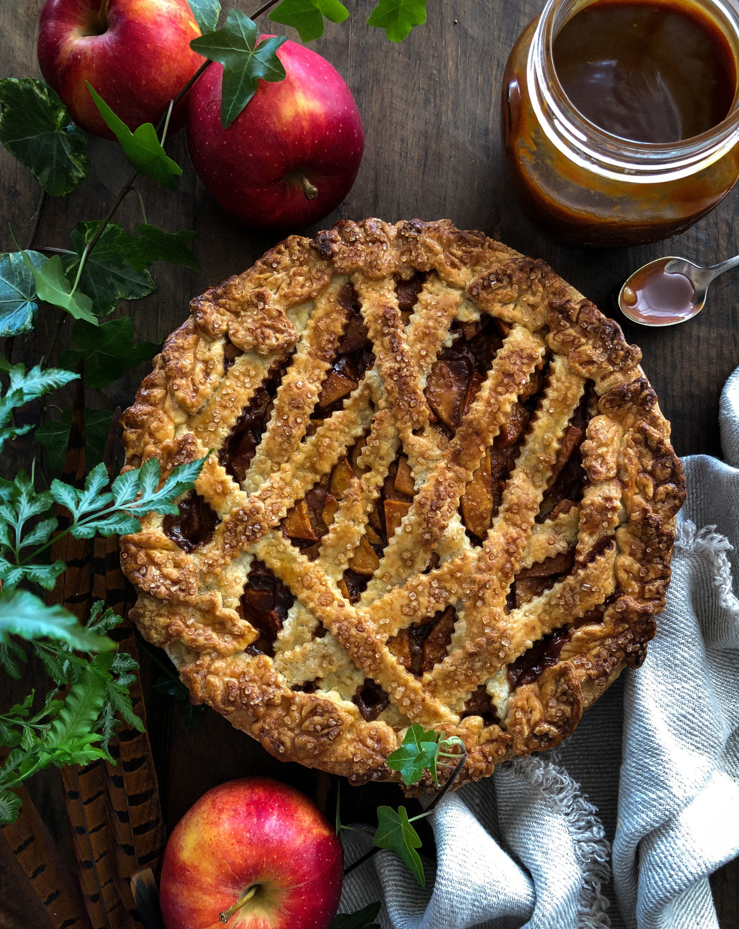 Salted Bourbon Caramel Apple Pie | The Lemon Apron