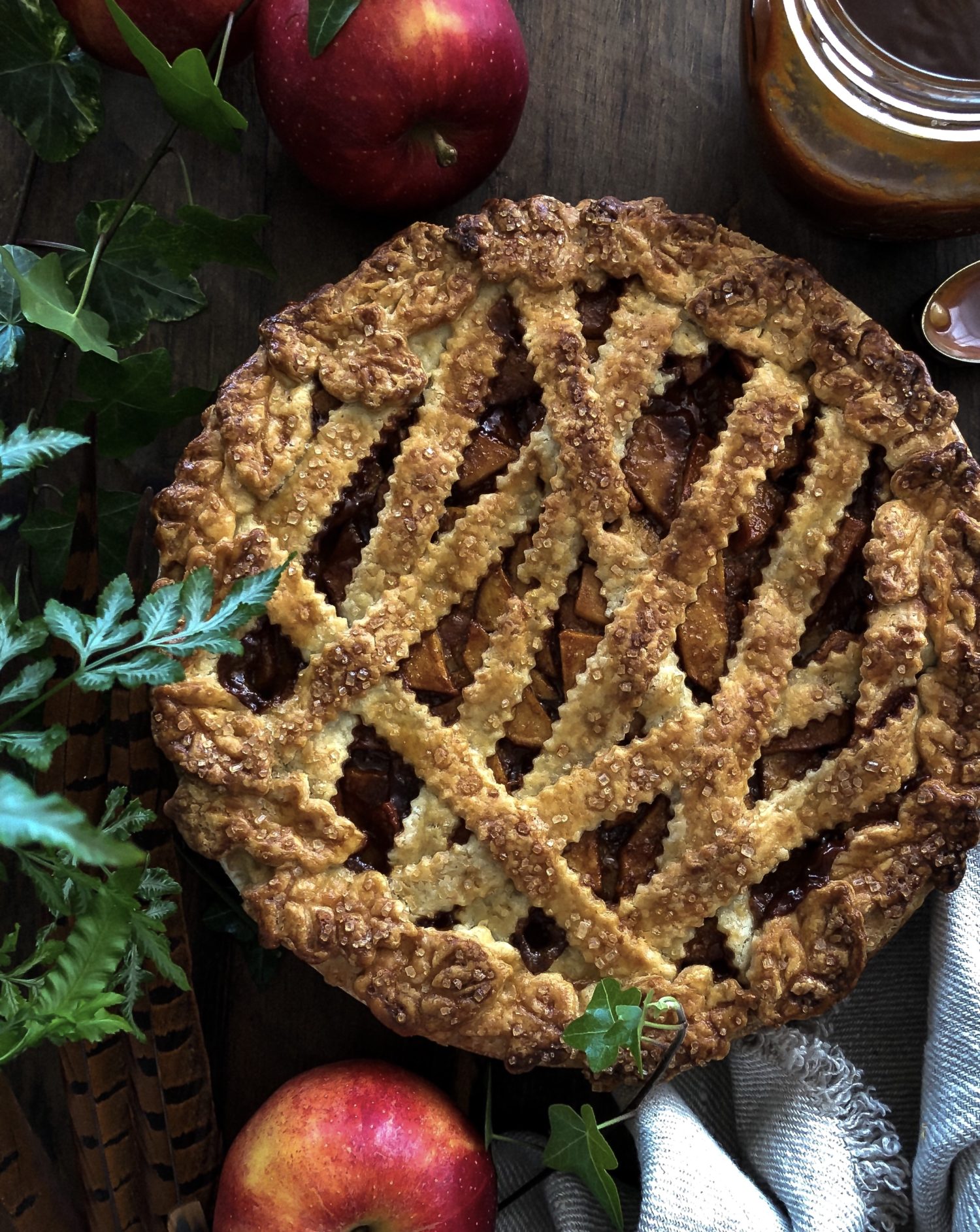 Bourbon Caramel Apple Pie