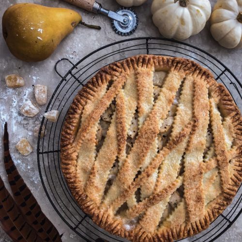 Double Ginger Cardamom Pear Pie with Urfa Pepper