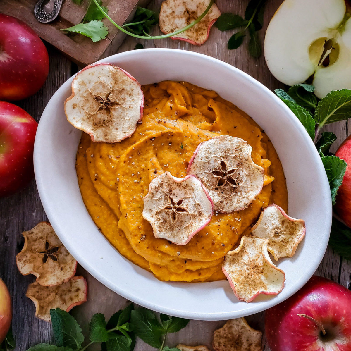 Apple and Root Vegetable Purée with Ginger and Red Peppercorn