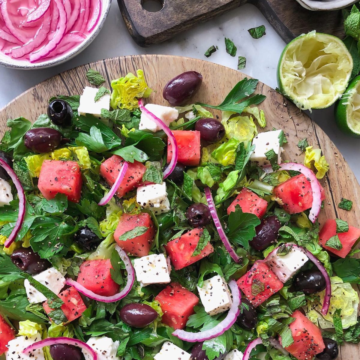 Watermelon, Feta and Olive Salad