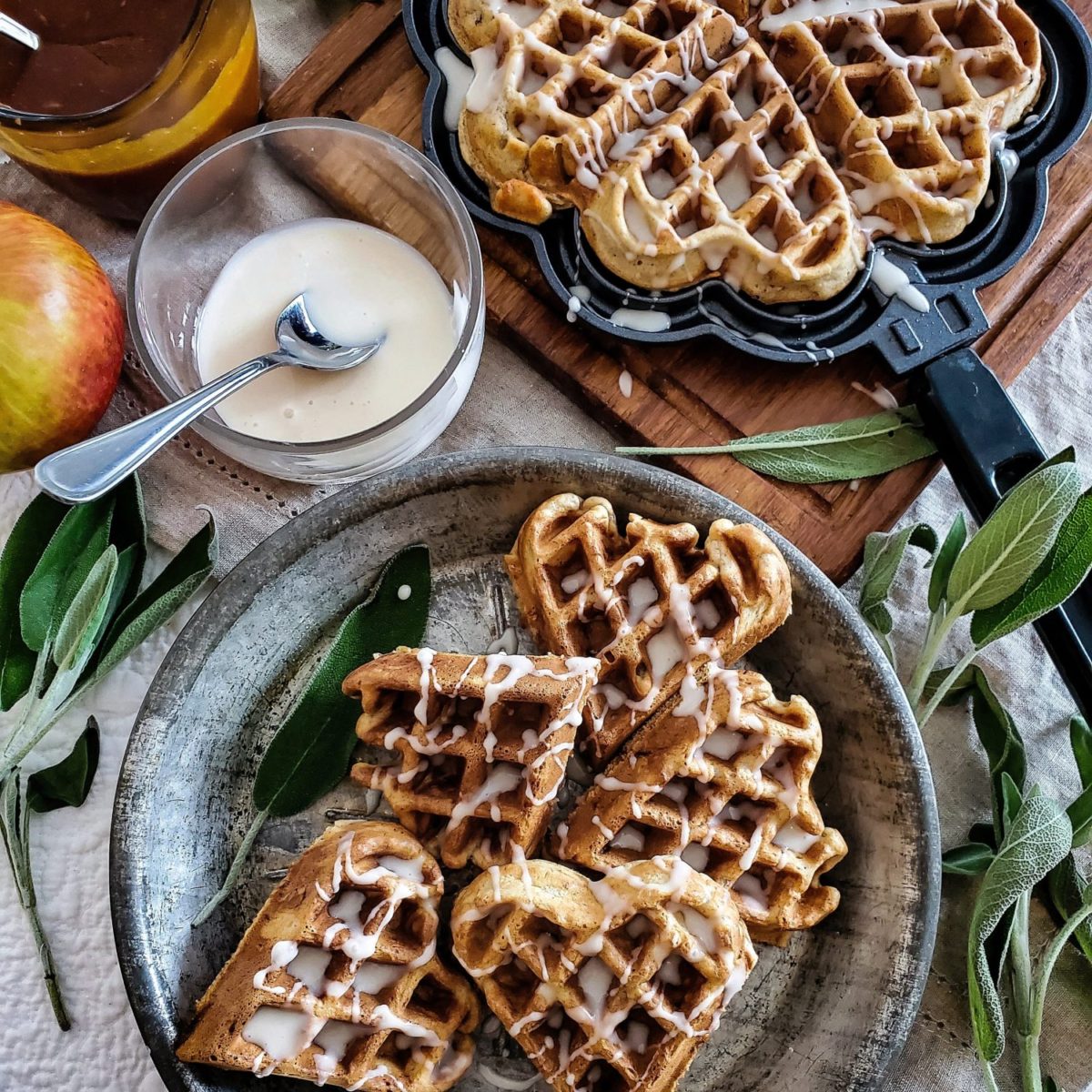 Harvest Apple Cider Glazed Waffles