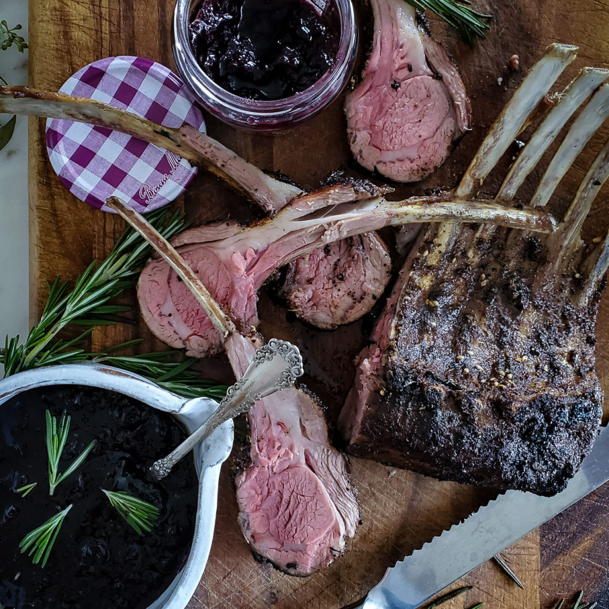 Za'atar Rack of Lamb with Wild Blueberry Rosemary Sauce