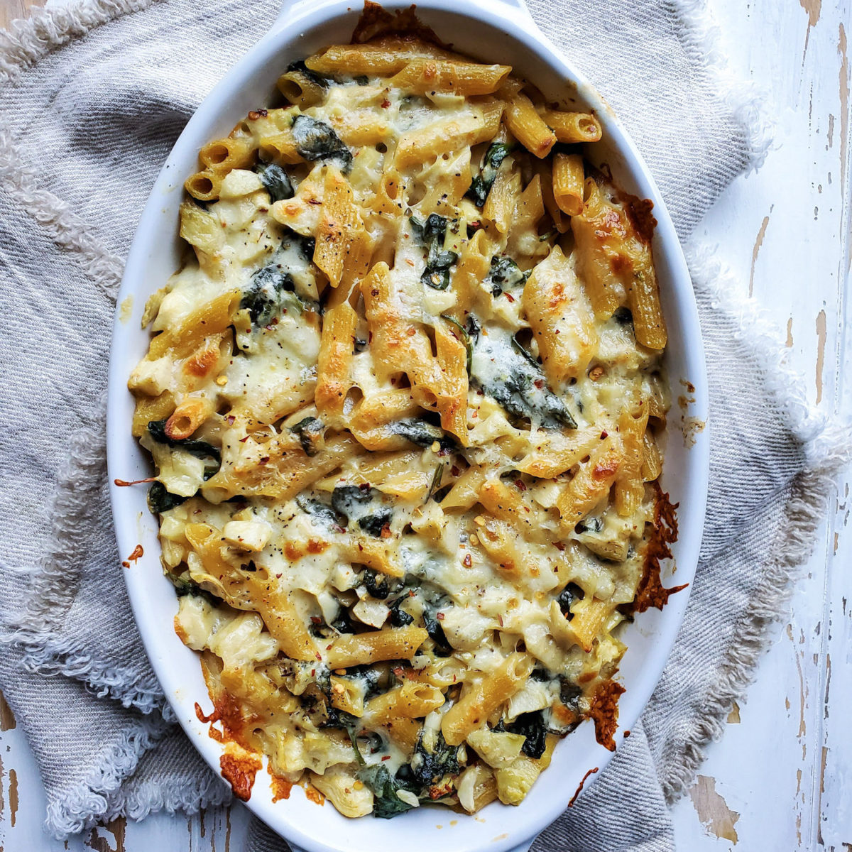 Spinach and Artichoke Pasta Bake