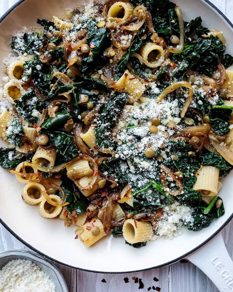 Pasta with Kale, Lentils and Caramelized Onions The Lemon Apron