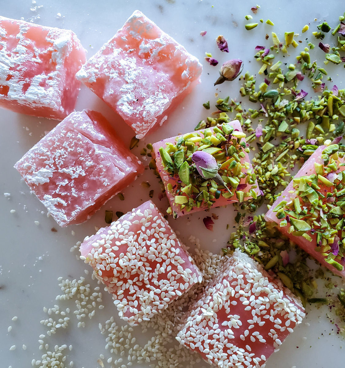 Strawberry Rhubarb Lokum, Turkish Delight