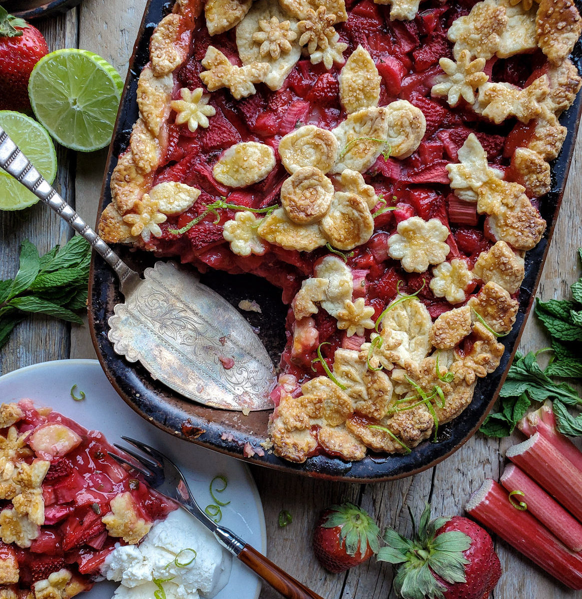 Mojito Strawberry Rhubarb Pie