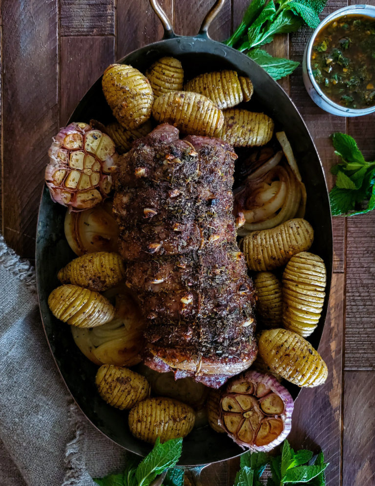Moroccan Boneless Leg of Lamb with Hasselback Potatoes The Lemon Apron