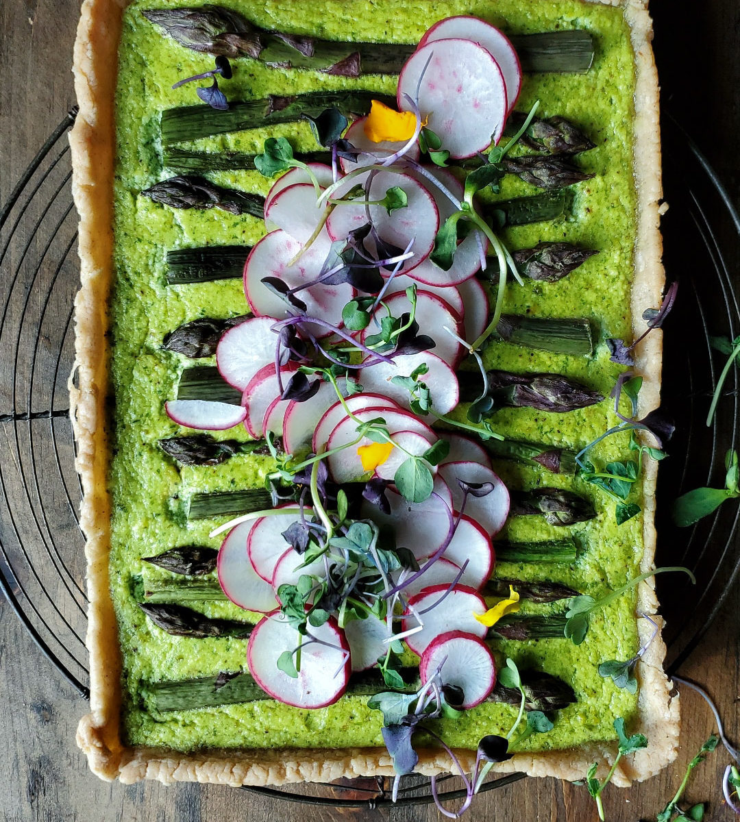 Asparagus Pesto Ricotta Tart