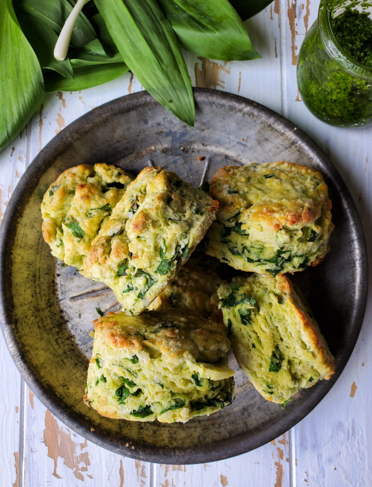 Pesto and Cheddar Biscuits with Ramps The Lemon Apron