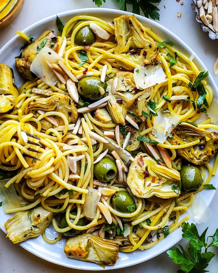 Lemony Roasted Artichoke and Olive Pasta The Lemon Apron