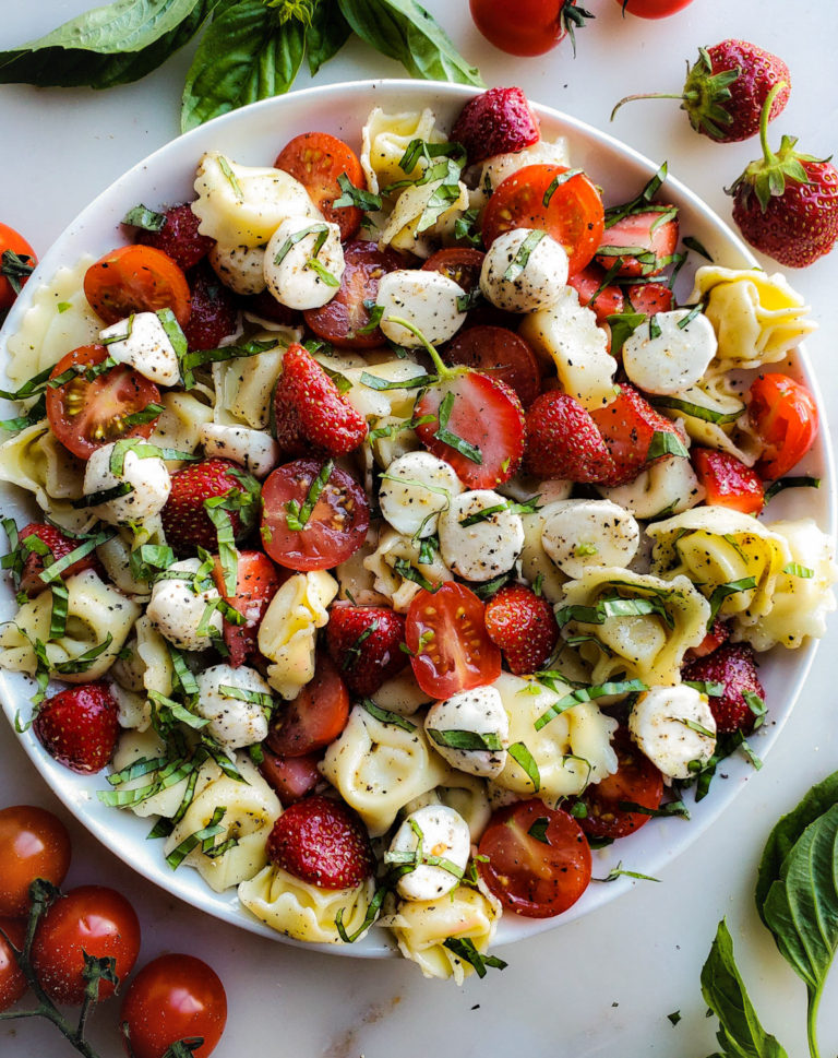 Caprese Tortellini Salad With Strawberries The Lemon Apron