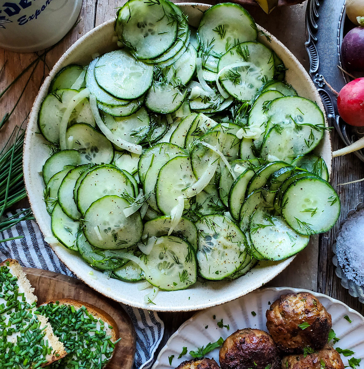 German Cucumber Salad, aka Gurkensalat