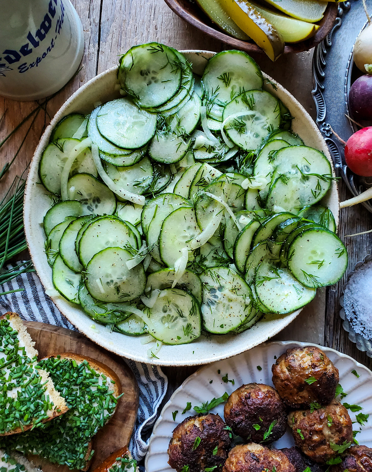 German Cucumber Salad, aka Gurkensalat | The Lemon Apron
