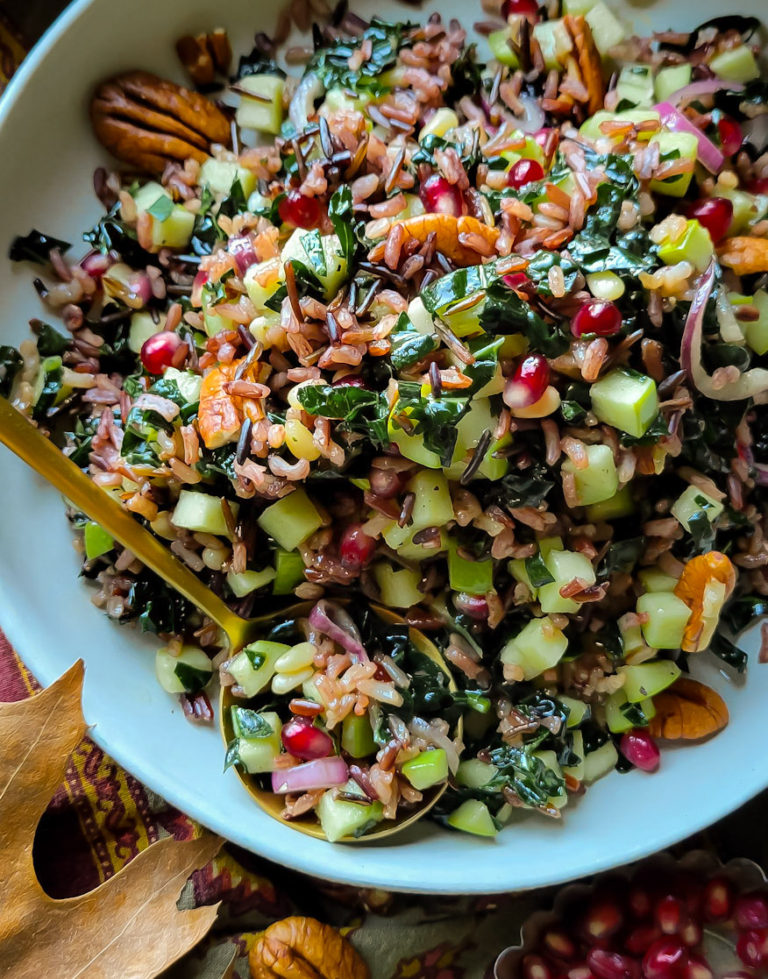 Autumn Wild Rice, Apple and Kale Salad The Lemon Apron