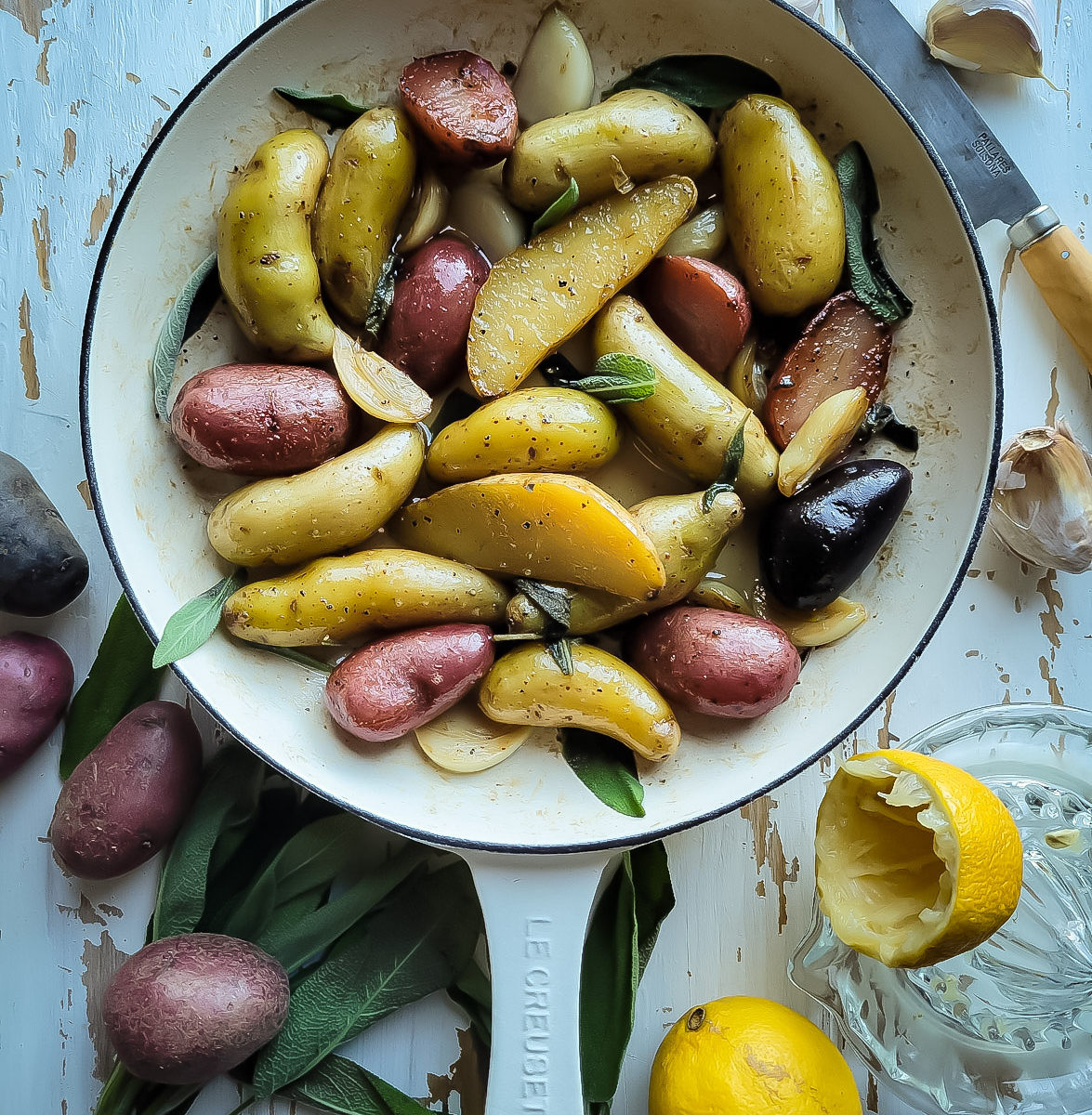 Fingerling Potato Confit with Garlic and Sage