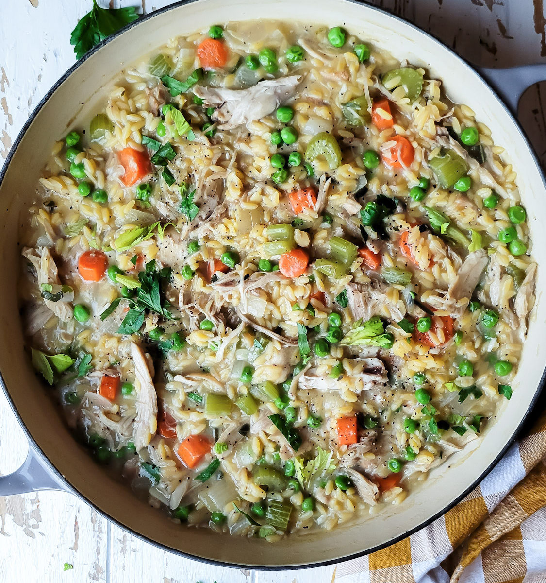 Creamy Turkey Pot Pie Orzo