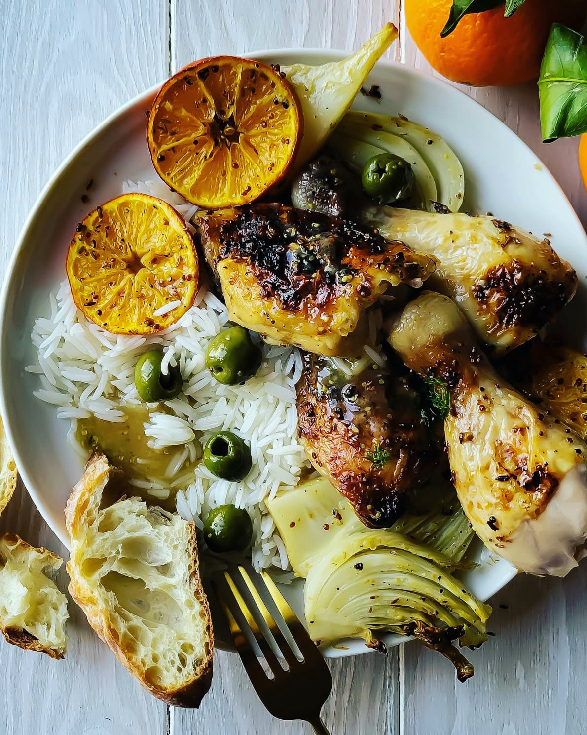 Roast Chicken Fennel with Clementines Olives The Lemon Apron