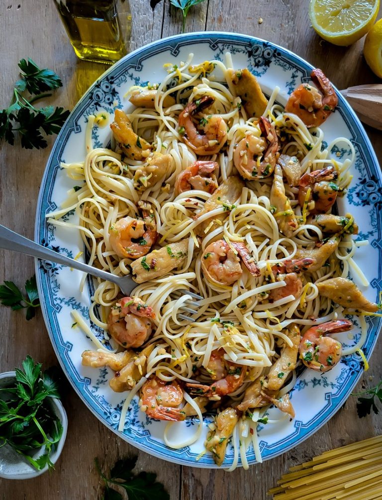 Shrimp and Chicken Scampi | The Lemon Apron