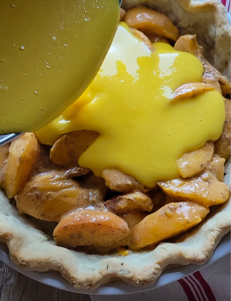 Peach Sour Cream Pie in a Basil Crust The Lemon Apron