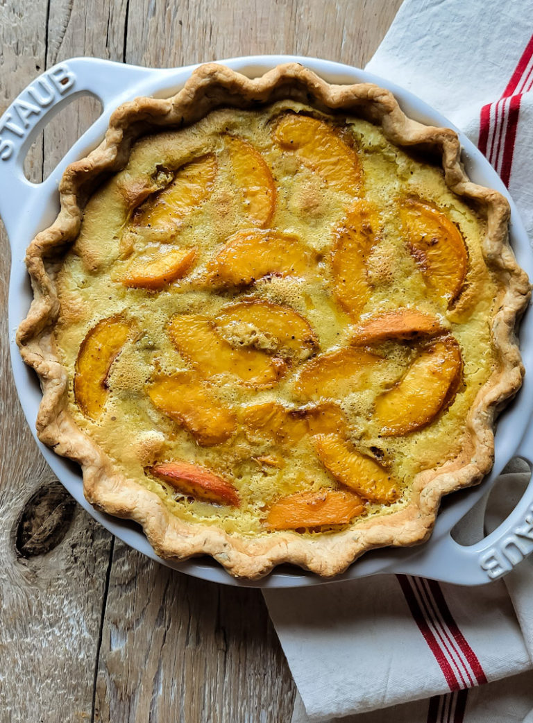 Peach Sour Cream Pie in a Basil Crust The Lemon Apron