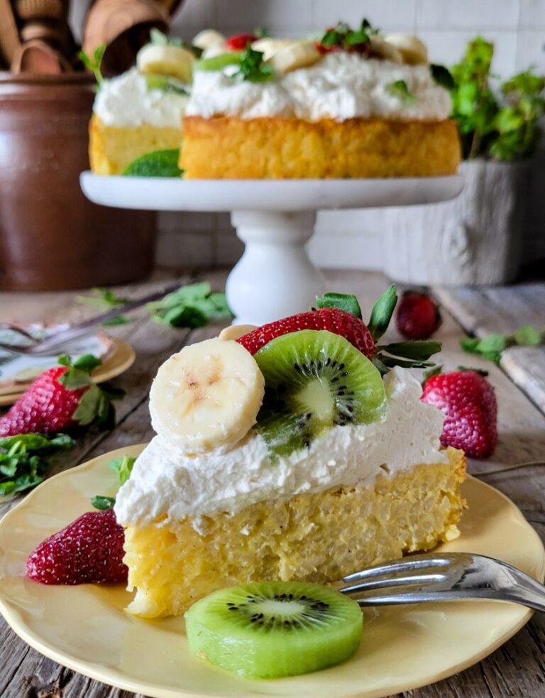 Topped Rice Cakes Fruit and Whipped Cream Topped Rice Pudding Cake | The Lemon Apron