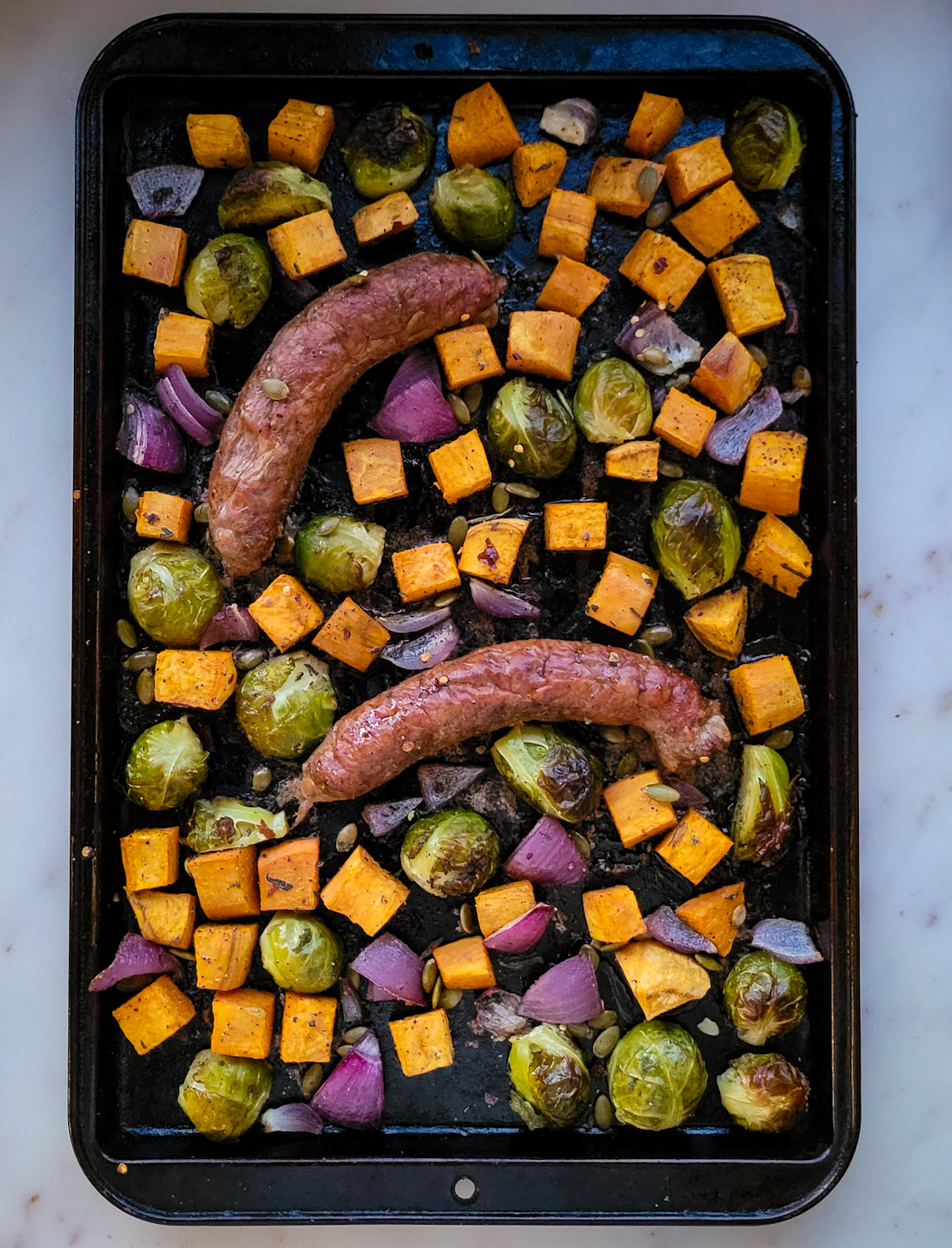 roasted autumn vegetables with sausages 6 The Lemon Apron