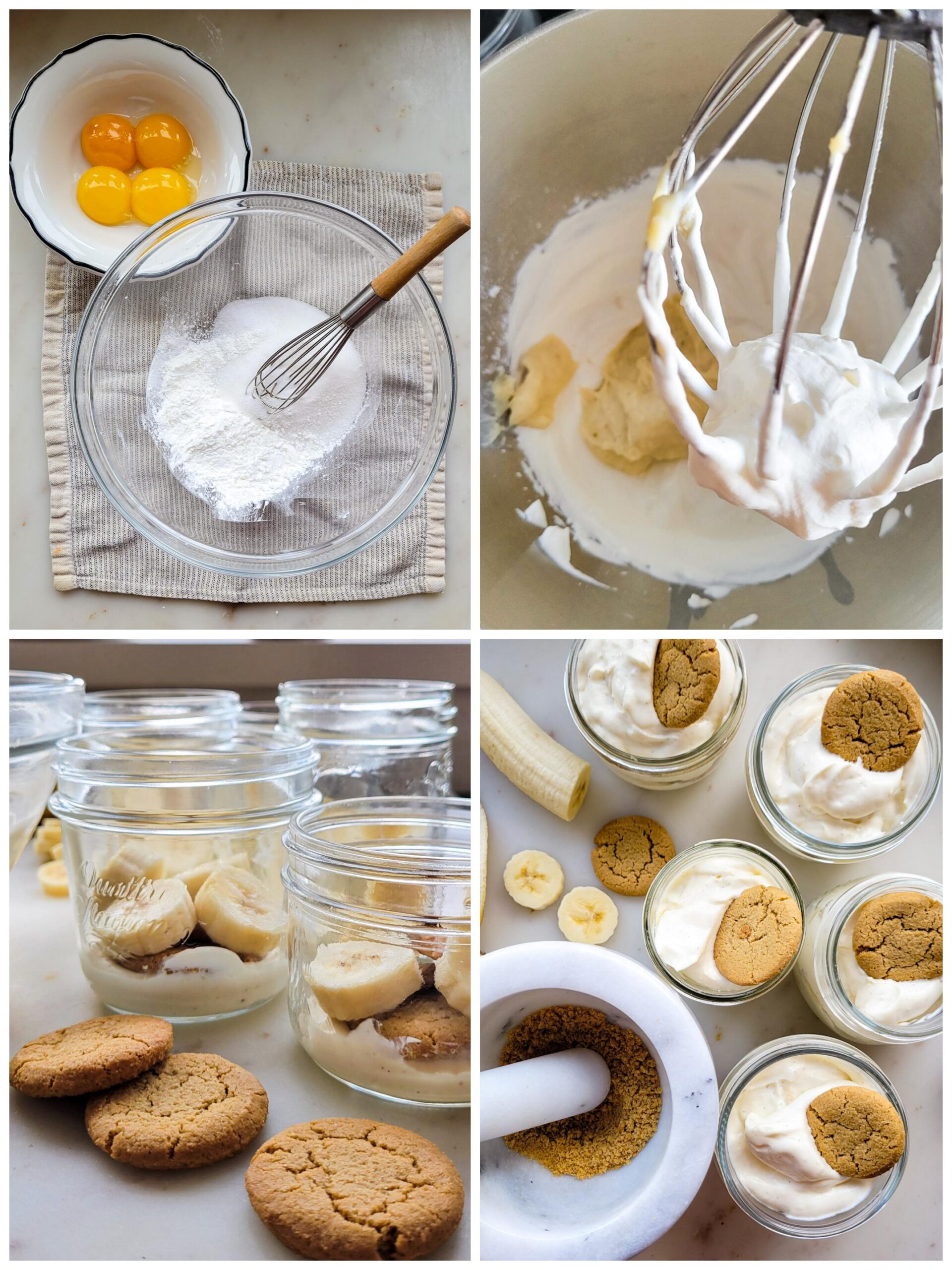 Collage showing how to make Classic Banana Pudding