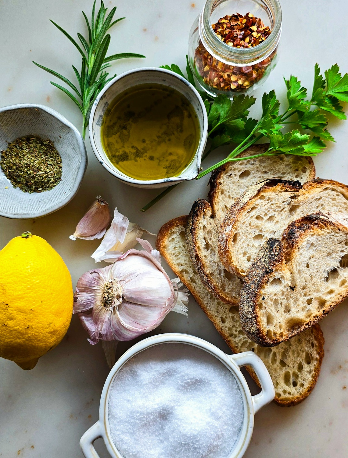 Ingredients needed to make Lemon Pangrattato